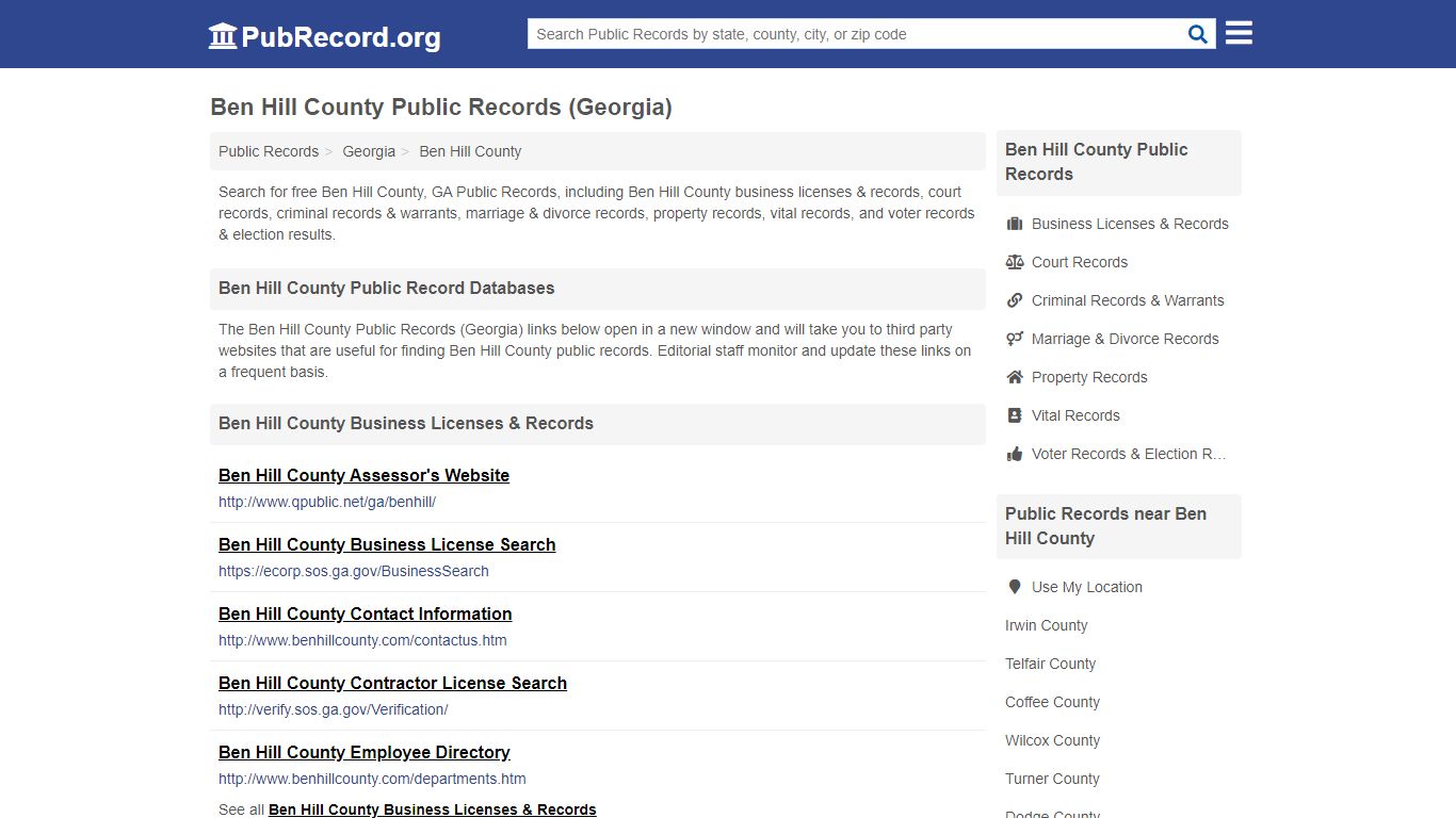 Free Ben Hill County Public Records (Georgia Public Records)